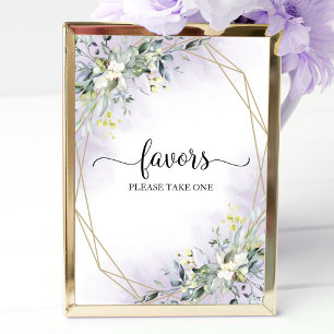 Greenery Eucalyptus Geometric Favors Sign