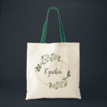 Greenery Eucalyptus Geometric Frame Bridesmaid Tote Bag<br><div class="desc">Greenery Eucalyptus Geometric Gold Frame Bridesmaid Favour Tote Bag. 
(1) For further customisation,  please click the "customise further" link and use our design tool to modify this template.
(2) If you need help or matching items,  please contact me.</div>