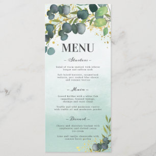 Greenery Eucalyptus Gold Wedding Menu
