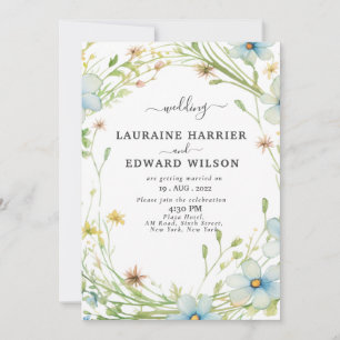 Greenery eucalyptus green floral garden invitation