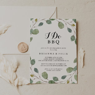 Greenery Eucalyptus I Do BBQ Engagement Party Invitation