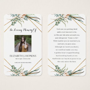 Greenery Eucalyptus Leaf Frame Photo Prayer Cards