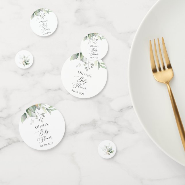 Greenery, Eucalyptus Leaves, Boho, Baby Shower Confetti (Group)
