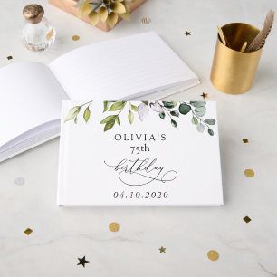 Greenery, Eucalyptus Leaves, Boho, Birthday Guest Book