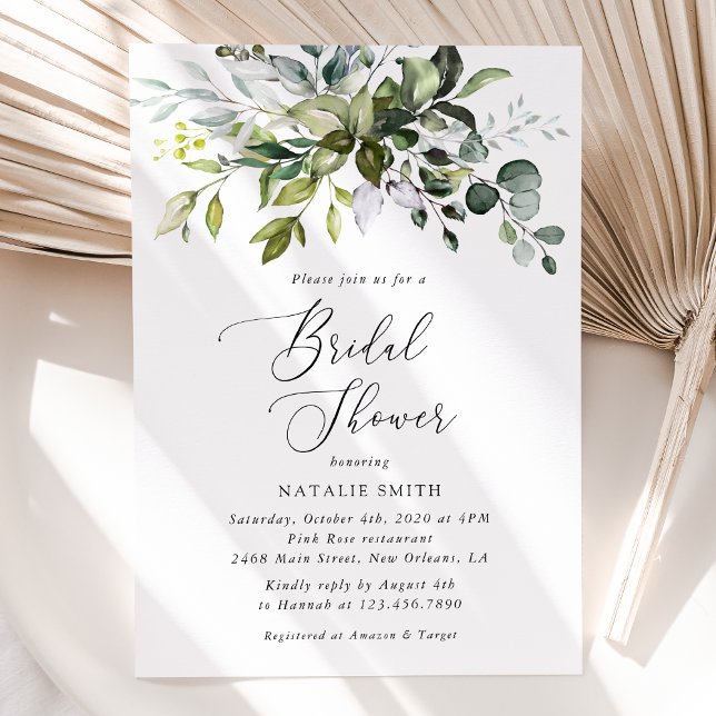 Greenery, Eucalyptus Leaves, Boho, Bridal Shower Invitation (Creator Uploaded)