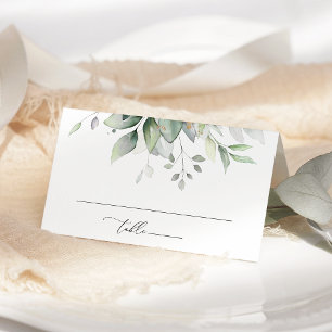 Greenery, Eucalyptus Leaves, Boho, Bridal Shower Place Card