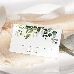Greenery, Eucalyptus Leaves, Boho, Bridal Shower Place Card