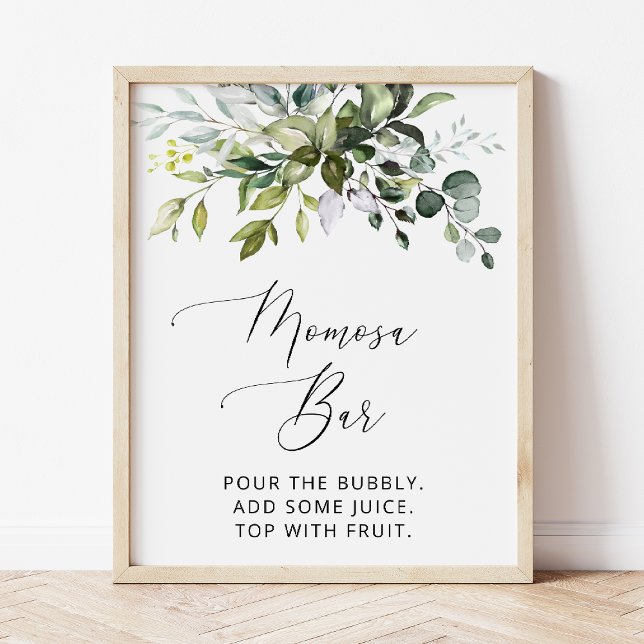 Greenery, Eucalyptus Leaves, Boho, Momosa Bar Poster (Creator Uploaded)