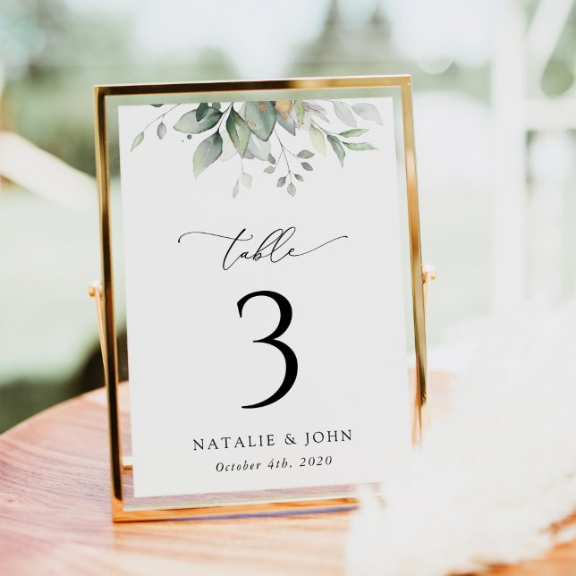 Greenery, Eucalyptus Leaves, Boho, Table Numbers (Creator Uploaded)