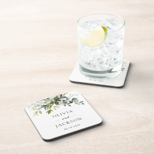 Greenery, Eucalyptus Leaves, Botanical Wedding Coaster