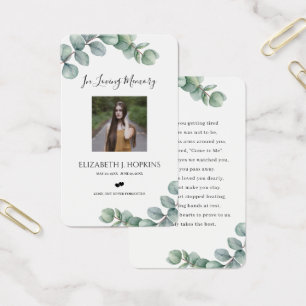 Greenery Eucalyptus Leaves Photo Prayer Cards