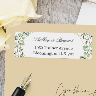 Greenery Eucalyptus Leaves Return Address Label