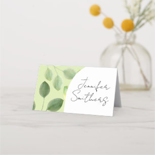 Greenery eucalyptus leaves seating place card