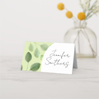 Greenery eucalyptus leaves seating place card