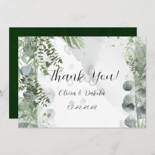 Greenery Eucalyptus Leaves Thank You Cards