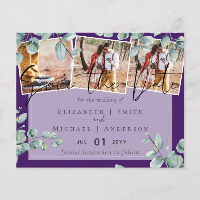 Greenery Eucalyptus Lilac Lemon Grey Wedding (Front)