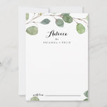 Greenery Eucalyptus Modern Calligraphy Wedding Advice Card<br><div class="desc">This greenery eucalyptus modern calligraphy wedding advice card is perfect for a rustic wedding. The design features hand-drawn botanical green eucalyptus branches and leaves. These cards are perfect for a wedding, bridal shower, baby shower, graduation party & more. Personalise the cards with the names of the bride and groom, parents-to-be...</div>