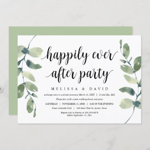 Greenery Eucalyptus, Modern Wedding Elopement Invitation