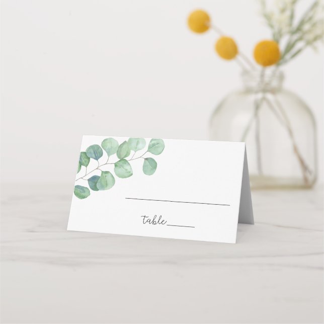 Greenery Eucalyptus - place card (Front)