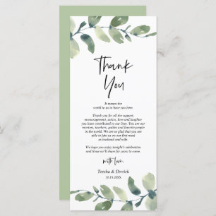 Greenery Eucalyptus Place Setting Thank You Card