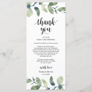 Greenery Eucalyptus Place Setting Thank You Card