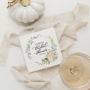 Greenery Eucalyptus Pumpkin Fall Bridal Shower Napkin