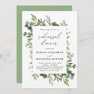 Greenery Eucalyptus Rehearsal Dinner Invitation