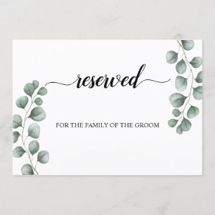 Greenery Eucalyptus Reserved Wedding Seating Sign Invitation
