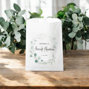 Greenery Eucalyptus Rustic Sweet 16 Favour Bag