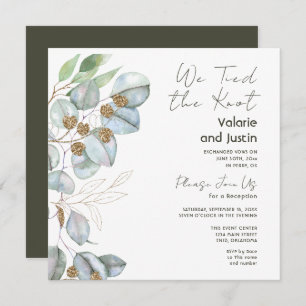Greenery Eucalyptus Sage Elopement Reception Invitation