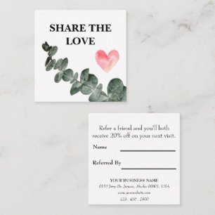 Greenery Eucalyptus Simple Business  Referral Card