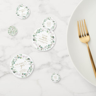 Greenery Eucalyptus Watercolor Bridal Shower Confetti