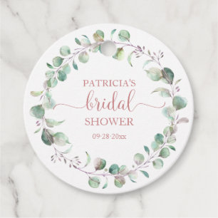 Greenery Eucalyptus Watercolor Bridal Shower Favou Favour Tags
