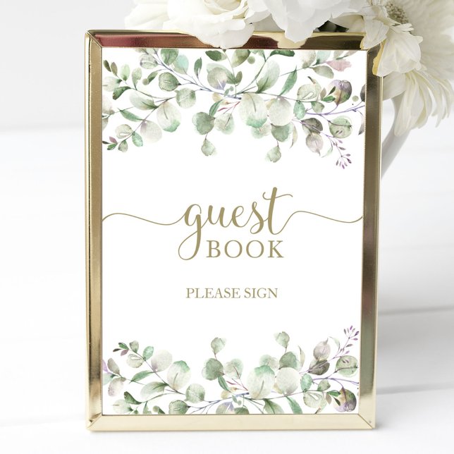 Greenery Eucalyptus Watercolor Guest Book Sign (Creator Uploaded)