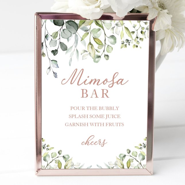 Greenery Eucalyptus Watercolor Mimosa Bar Sign (Creator Uploaded)