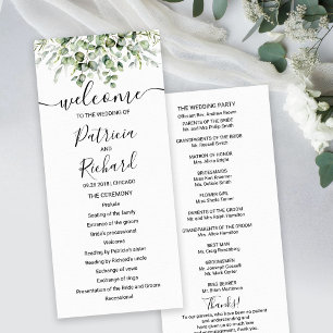 Greenery Eucalyptus Watercolor Wedding Program