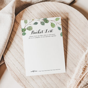 Greenery Eucalyptus Wedding Bucket List Cards