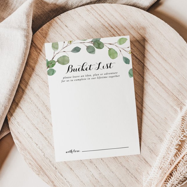 Greenery Eucalyptus Wedding Bucket List Cards (Creator Uploaded)