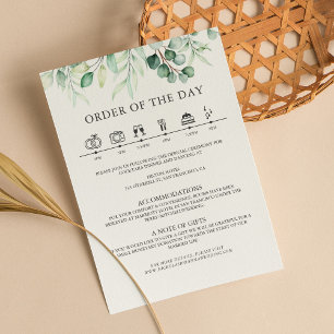 Greenery Eucalyptus Wedding Details Timeline Enclosure Card