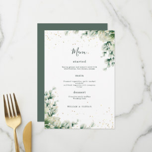 Greenery Eucalyptus Wedding Elegant Floral Wedding Menu