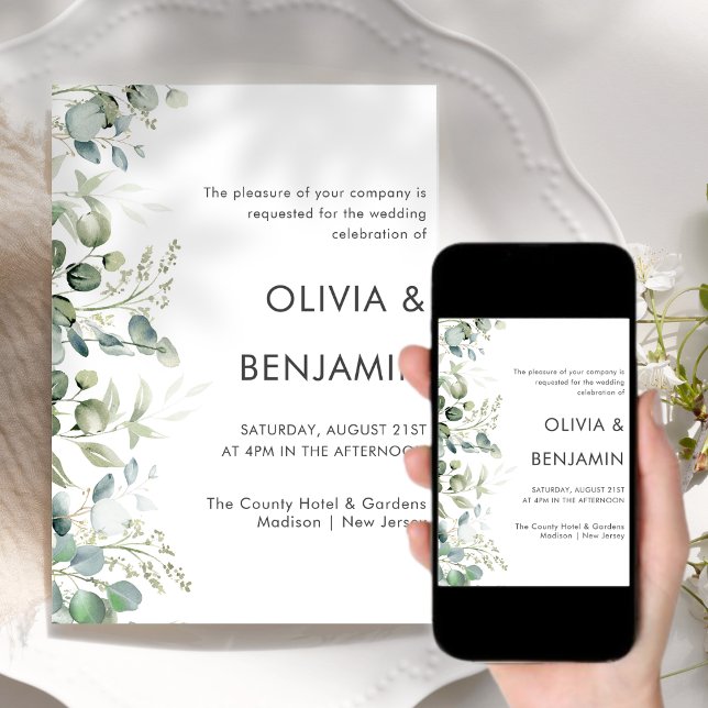 Greenery | Eucalyptus Wedding Invitation (Creator Uploaded)