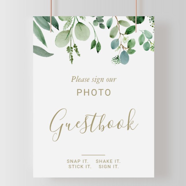 Greenery Eucalyptus Wedding Photo Guestbook Sign (Creator Uploaded)