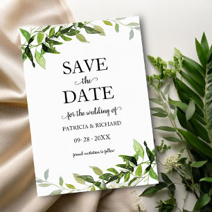Greenery Eucalyptus Wedding Save The Date Invitation