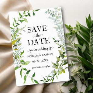 Greenery Eucalyptus Wedding Save The Date Invitation