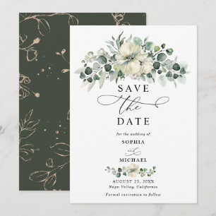 Greenery Eucalyptus Wedding Save The Date Invitation