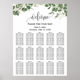 Greenery Eucalyptus Wedding Seating Chart