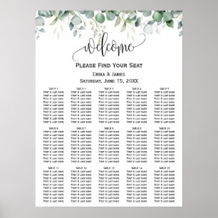 Greenery Eucalyptus Wedding Seating Chart