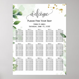 Greenery Eucalyptus Wedding Seating Chart