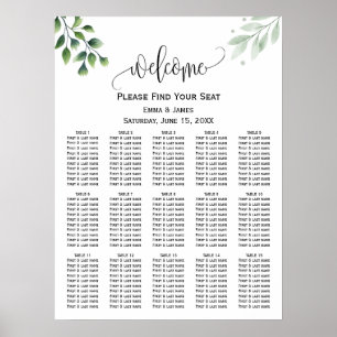 Greenery Eucalyptus Wedding Seating Chart