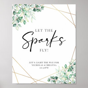 Greenery Eucalyptus Wedding Sparkler Send Off Poster